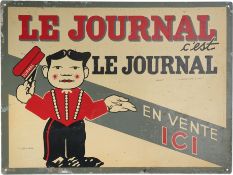 Blechschild Le Journal, Frankreich um 1950 (2)