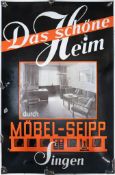 Emailschild Möbel Seipp, Singen um 1930 (3)