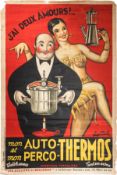 Plakat “Auto-Thermos, Perco-Thermos, Küchengeräte, Josephine Baker, Frankreich um 1946 (B-)