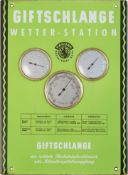 Emailschild Paguag Giftschlange Wetterstation, Düsseldorf-Rath um 1960 (1)