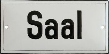 Emailschild, Hinweisschild Saal, Zuckerguss, Traumzustand! Um 1910 (1+)