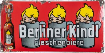 Emailschild Berliner Kindl, Flaschenbier, Berlin um 1920 (3)