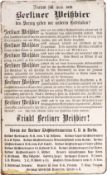 Werbeschild Berliner Weißbier, Kuriosität, Berlin um 1910 (2)