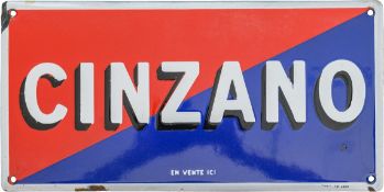 Emailschild Cinzano, Traumglanz! Frankreich um 1950 (1-)