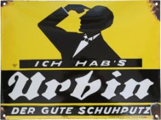 Emailschild Urbin, Hans Lindenstaedt, Berlin um 1920 (2+)