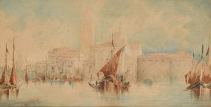 After David Roberts (1796-1864) British. A Venetian Scene, Watercolour, Bears a signature and