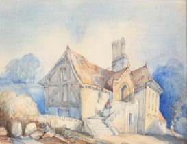 Attributed to John Joseph Cotman (1814-1878) British. 'Cottage in Woodland', Watercolour,