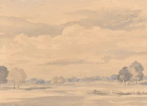 Arthur Magyar Hind (1880-1957) British. "On Wimbledon Common", Watercolour, Signed and dated 1943 in