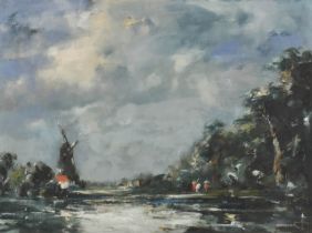 Horwood (20th Century) British. Norfolk Landscape, Oil on board, Signed, unframed 12" x 15.75" (30.5