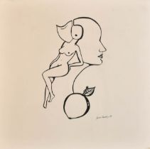 Gunnar Stromsholm (20th-21st Century) Swedish. Untitled, Ink, Signed and dated 1974, 16.25" x 16.75"