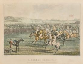 After H Alken (1785-1851) British. A Hurdle Race (plate I), Print engraved by C Hunt, 11.25" x 17.5"