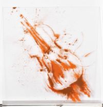 20th-21st Century English School. Violin, Acrylic on Perspex, on a Perspex stand, 20" x 20" (50.8
