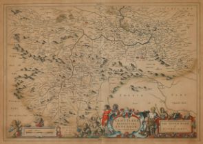 Johannes Blaeu (1599-1673) Dutch. "The Upper Ward of Clyds-Dayl", Map, 15.25" x 21.5" (38.7 x 54.