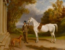 James Pardon (1792-1862) British. Horse and Groom, Oil on canvas, Signed and dated 1849, 28