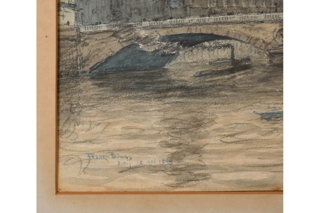 Frank Myers Boggs (1855-1926) American. 'Le Palais de Justice from across the Pont au Change', - Image 3 of 4
