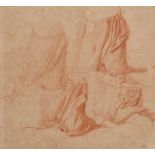 Alfred George Stevens (1817-1875) British. 'Drapery Studies', Sanguine, Inscribed verso, 9.5" x 10.