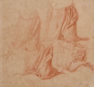 Alfred George Stevens (1817-1875) British. 'Drapery Studies', Sanguine, Inscribed verso, 9.5