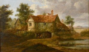 Patrick Nasmyth (1787-1831) British. 'Cottage in Country Landscape', Oil on panel, Signed and