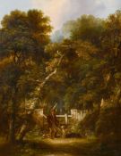 George Armfield (1808-1893) British. End of the Sporting Day, Oil on canvas, 18