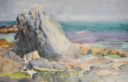 Francis Campbell Boileau Cadell (1883-1937) British. "Iona, view towards Lunga", Watercolour,