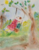 Doris Holzhandler (1928-2015) French/British. The Swing, Watercolour, Signed and dated 2007, 8.75