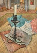 Maeve Gilmore (1917-1983) British. Still Life with a Candle, Oil on board, Signed and dated '46,