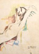 Albert Daniel Rutherston (Rothenstein) (1881-1953) British. Naked Lady in a Chair, Watercolour and