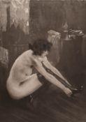 Edouard Chimot (1880-1959) French. Dressing, Etching with aquatint, Inscribed verso, 7.5