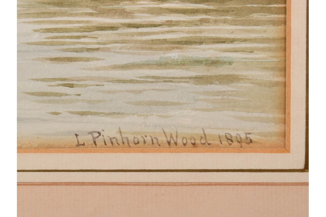 Lewis Pinhorn Wood (1848-1918) British. "On the Thames near Mortlake", Watercolour, Signed and dated - Image 3 of 5