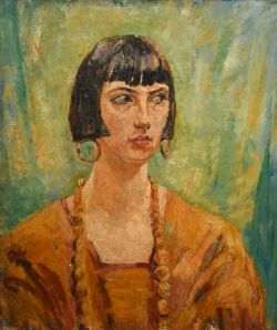 Edgar Rowley Smart (1887-1934) British. Bust Portrait of a Lady, probably Olive Stross