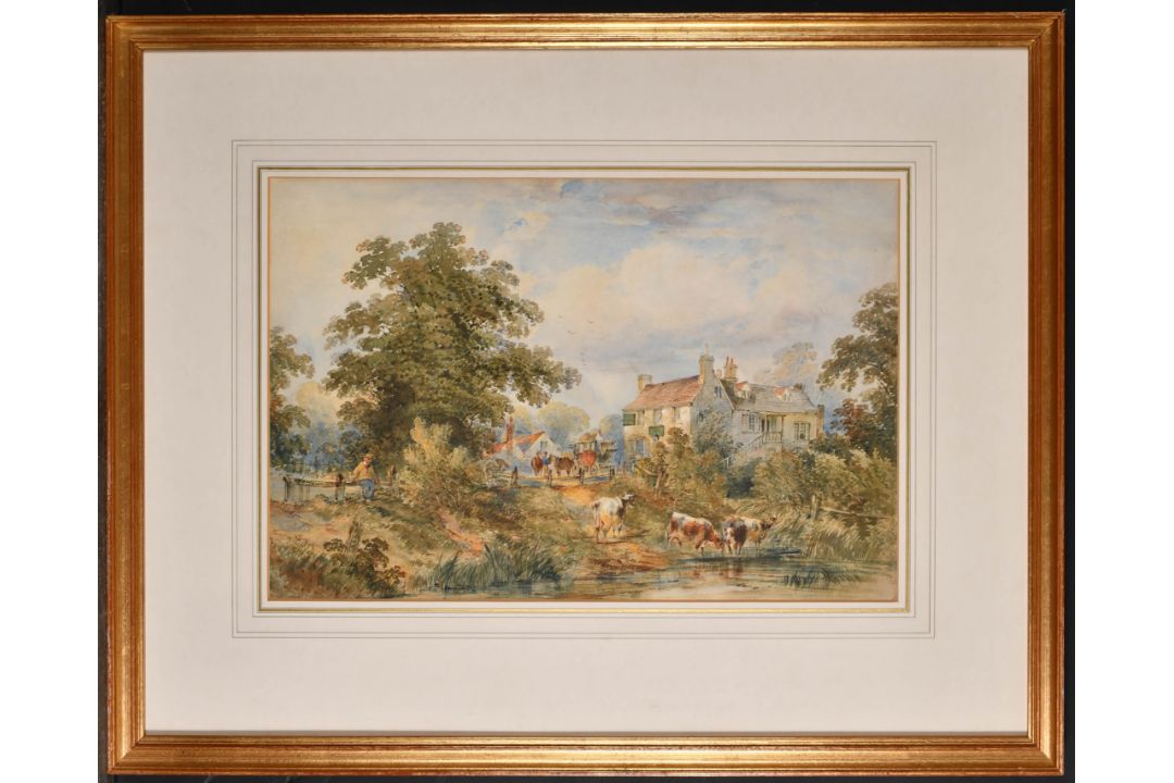 Henry Earp (1831-1914) British. The Friars Oak Inn by the River, Watercolour, 13" x 19.75" (33 x - Image 2 of 4