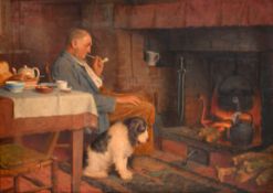 Henry Edward Spernon Tozer (1864-1955) British. By the Fireside, Oil on board, Signed and dated '39,
