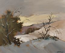 Stanislaw Jan Lazorek (1938-2000) Polish. Winter Scene, Oil on canvas, Signed and dated '83, 15
