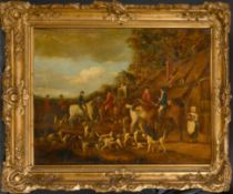 Circle of Dean Wolstenholme (1798-1882) British. A Set of Four Hunting Scenes, Oil on panel, 15