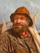 Leon Noireaut (1886-1972) French. A Bearded Fisherman, Oil on board, Signed, 13.75