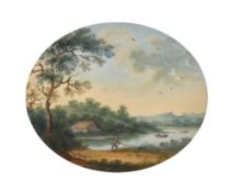 Circle of John Laporte (1761-1839) British. Pulling in the Net, Watercolour, Inscribed on a label