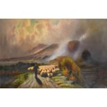 B Davis (19th-20th Century) British. "Lochearnhead", Oil on canvas, Signed, and inscribed verso, 20"