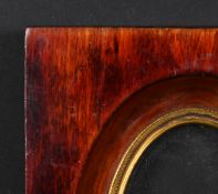 19th Century English School. A Miniature Wood Frame, with a metal oval slip, rebate 3.5