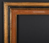 (20th Century European School. A Black and Gilt Frame with a fabric slip, rebate 14