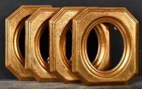20th Century English School. A Set of Four Octagonal Frames, with oval openings, rebate 3.5