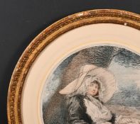20th Century English School. A Circular Gilt Composition Frame with inset print, rebate 11.75