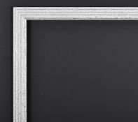 20th Century English School. A Silver Painted Stepped Frame, rebate 22.5