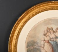 20th Century English School. A Circular Gilt Composition Frame with inset print, rebate 16