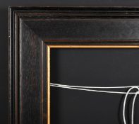 20th Century English School. A Black Painted Frame with a gilt slip, rebate 11.75
