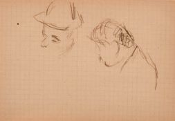 Duncan Grant (1885-1978) British. 'Head studies', Ink, Inscribed on a label verso, 4