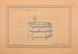Prouet-Leroux (Rouen) (20th Century) French. A Collection of Ten Furniture Designs, mostly