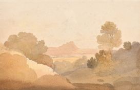 Attributed to Cornelius Varley (1781-1873) British. Mountainous Landscape, Watercolour and pencil,