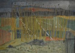 William John Hartwell (1922-1995) British. 'Winter Woodlands', Watercolour and gouache, Signed