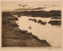 Robert Charles Goff (1837-1922) British. Egypt, Etching, Signed in pencil, and inscribed on a