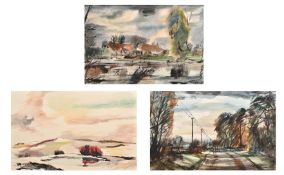 Rowland Suddaby (1912-1978) British. The Country Road, Watercolour, Signed, unframed 13.25